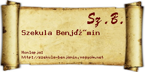 Szekula Benjámin névjegykártya